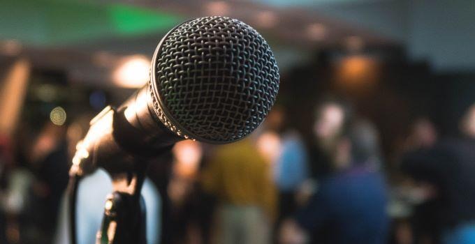 Close up of a microphone. 