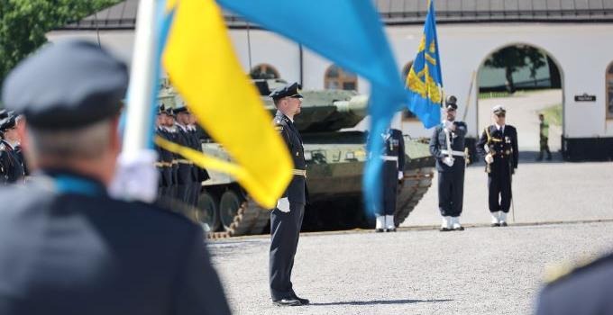 Bild från avslutningsceremonin för Officersprogrammet på Karlberg. 